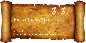 Burza Bogáta névjegykártya